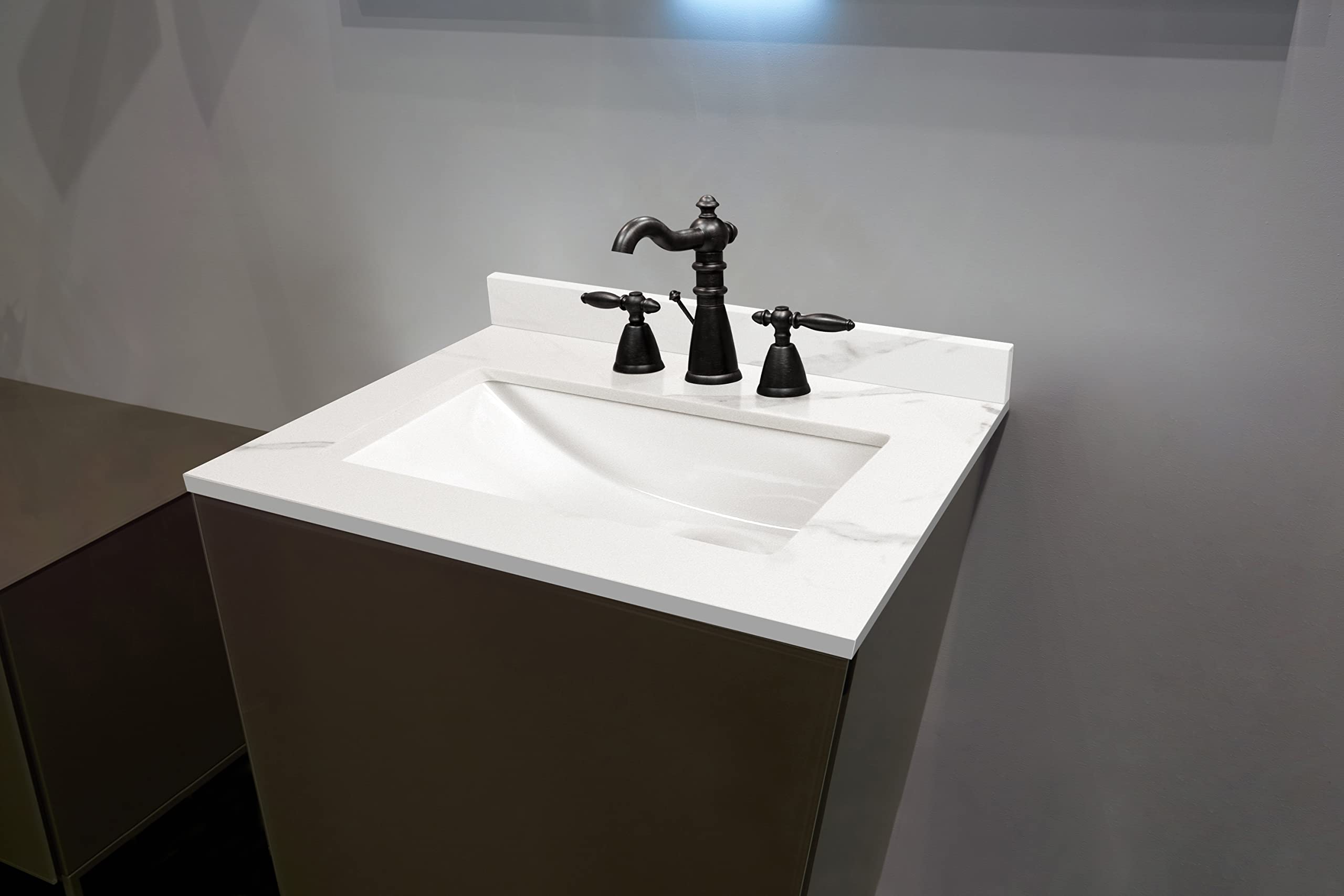 MSI Calacatta Nowy Vanity Top with Under Mount Rectangle