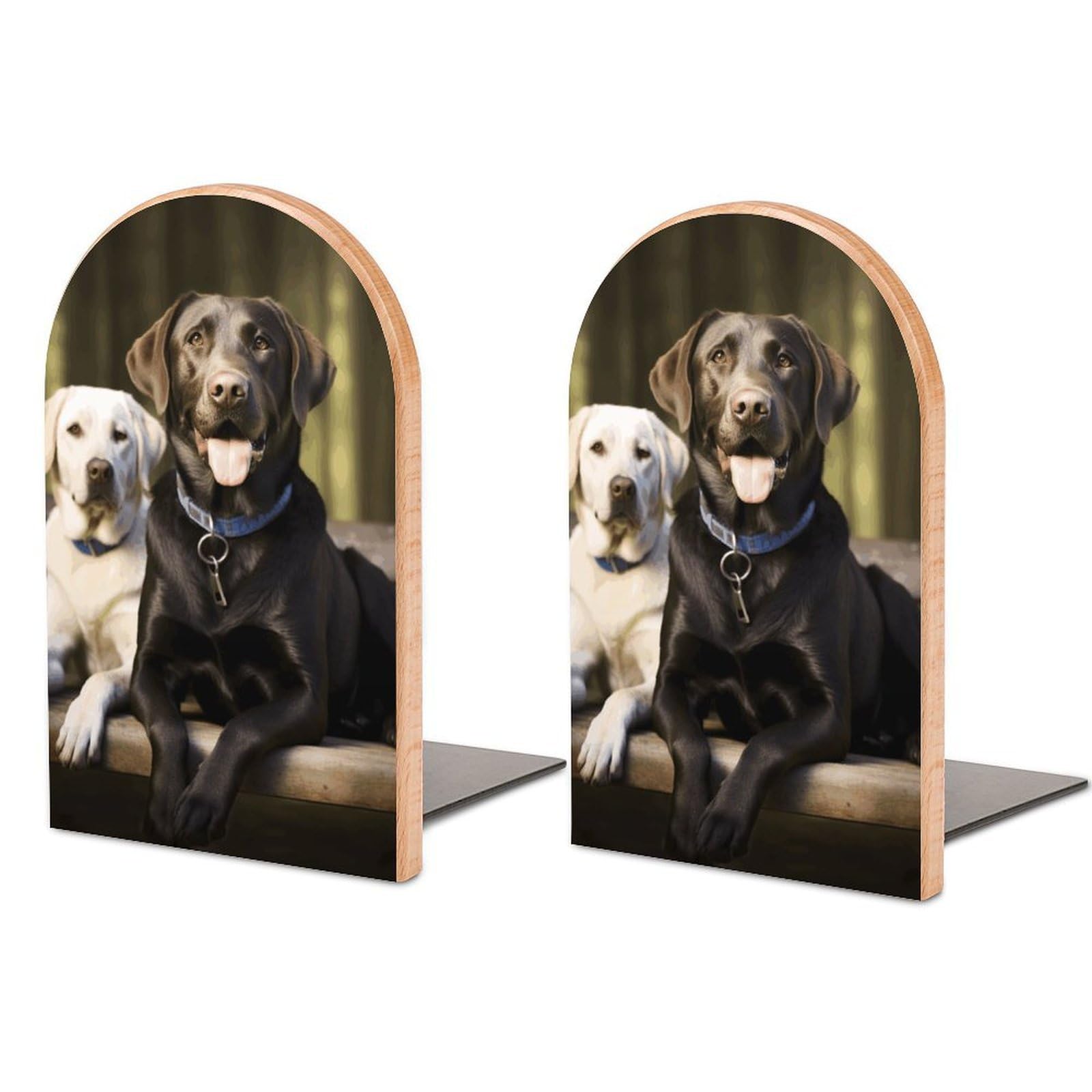 Labrador Bookend Modern Bookends for Shelves Non-Skid Book Holder Heavy Duty Metal Book Storage for Books CDs Decorative Book Stopper for Home