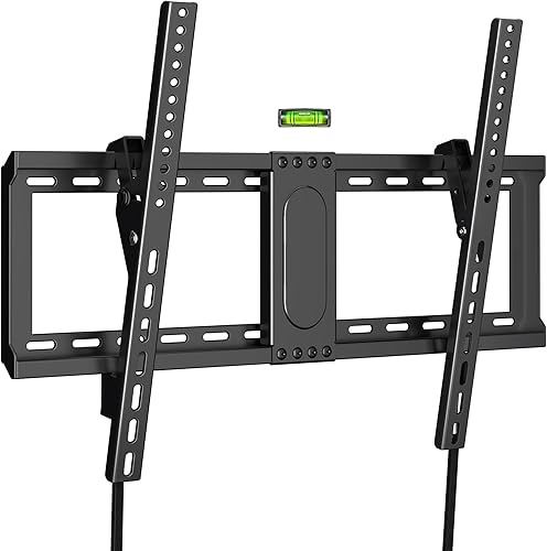 Soporte de pared inclinable para la mayoría de televisores planos/curvos de 37 a 82 pulgadas, soporte universal de perfil bajo, se adapta a pernos