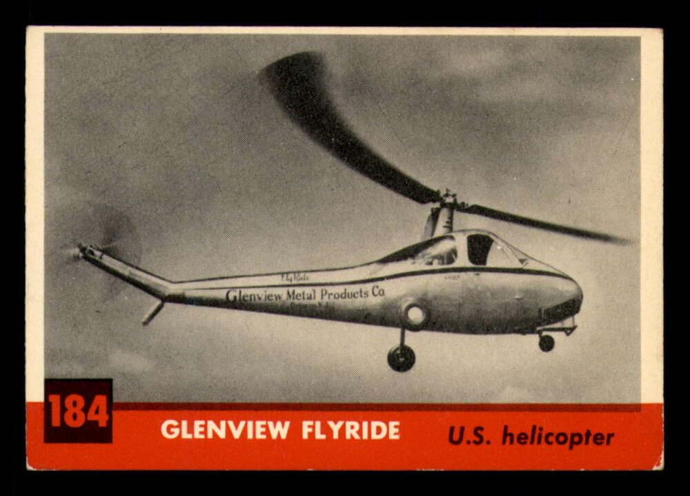 NonSport 1956 Jets #184 Glenview Flyride U.S. helicopter VG/EX Very Good/Excellent