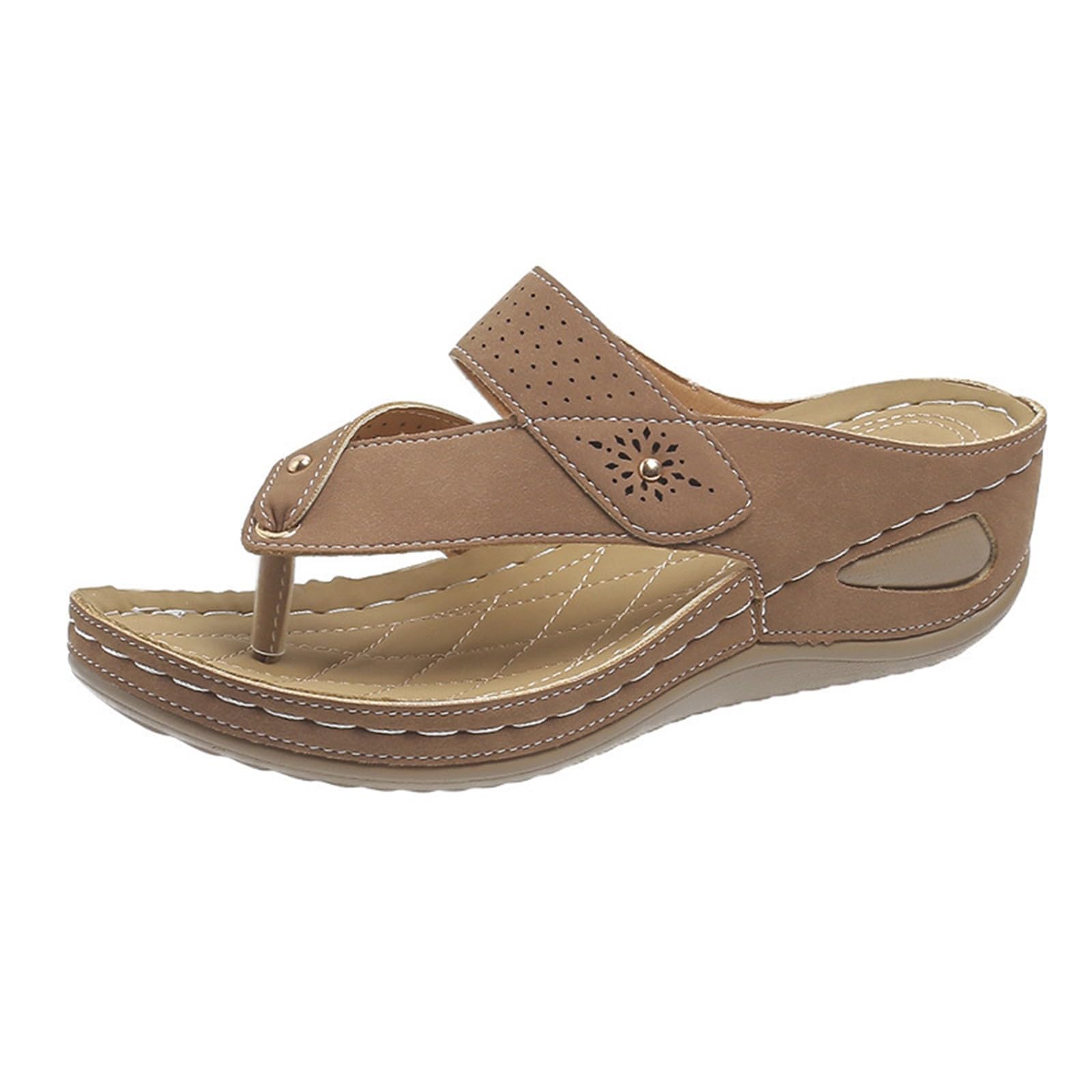 Generico Sandales CompenséEs Confortables LéGèRes AntidéRapantes Semelle Souple Respirantes Chaussures Femme éTé éLéGantes Mules Support Pieds Larges Ville Vacances
