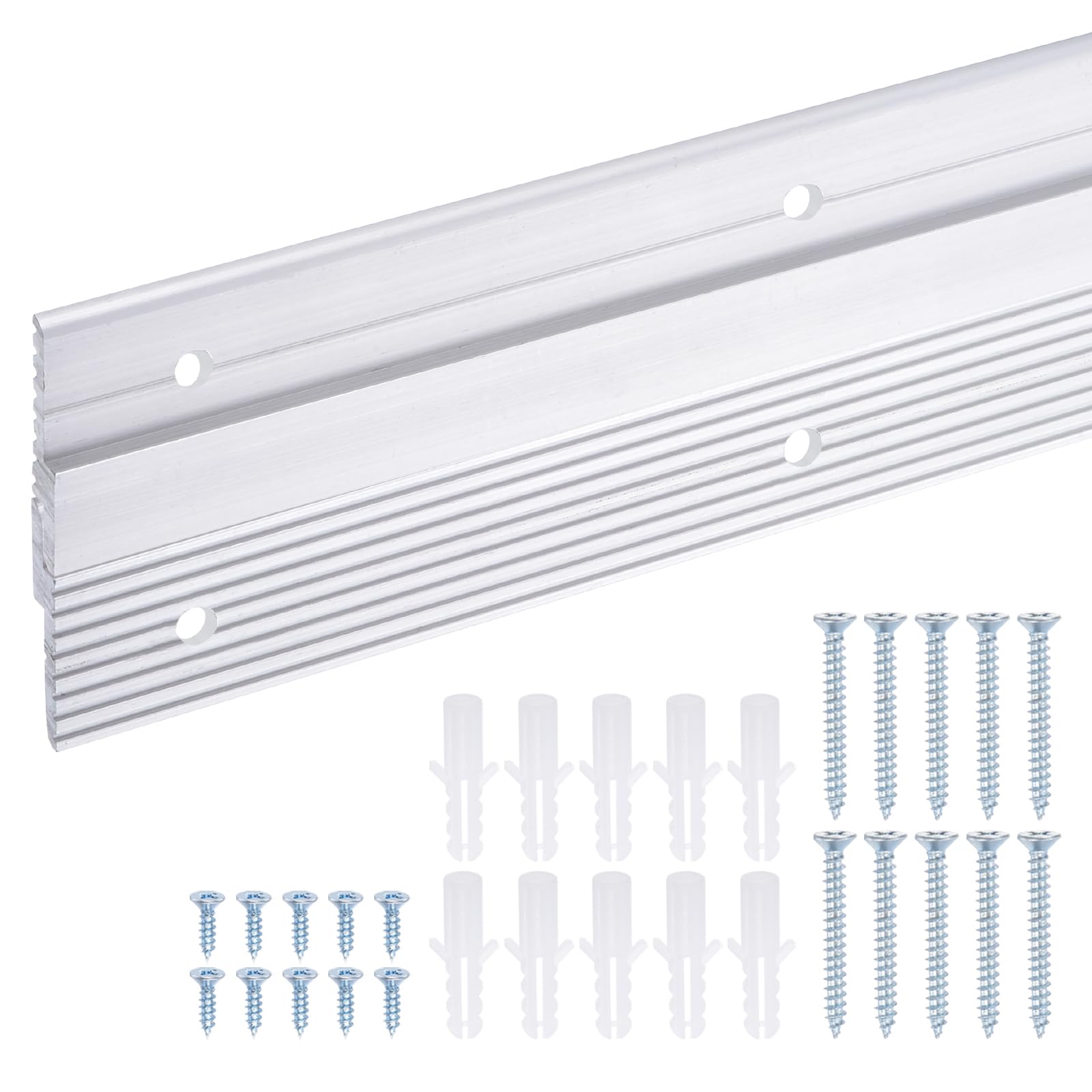 sourcing map Französische Bilderaufhänger, 104 cm, 1 Paar Aluminium-Z-Clip, unterstützt 72,6 kg, ineinandergreifende Wandhalterung, zum Aufhängen von Spiegeln, Paneelen, Regalen, Kopfteilen,
