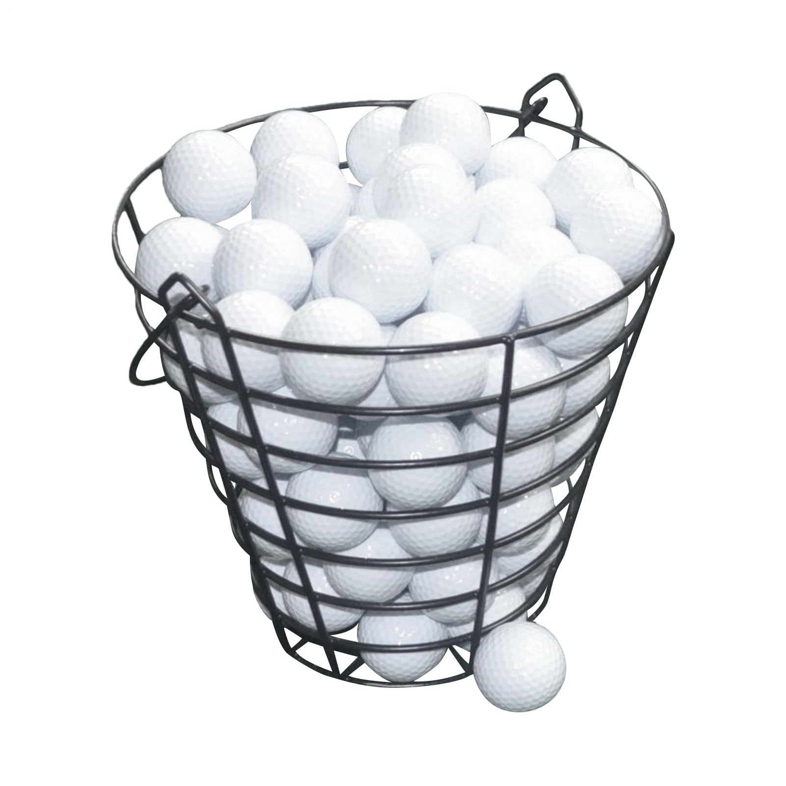 Golfball Eimer – Korb Für 100 Bälle Aus Robustem Draht, Tragbarer Organizer Mit Griff | Organisation Für Golftraining, Zuhause, Garten, Übungsgelände, Platz, Sportevent, Geschenkidee Für Ehemann Vater