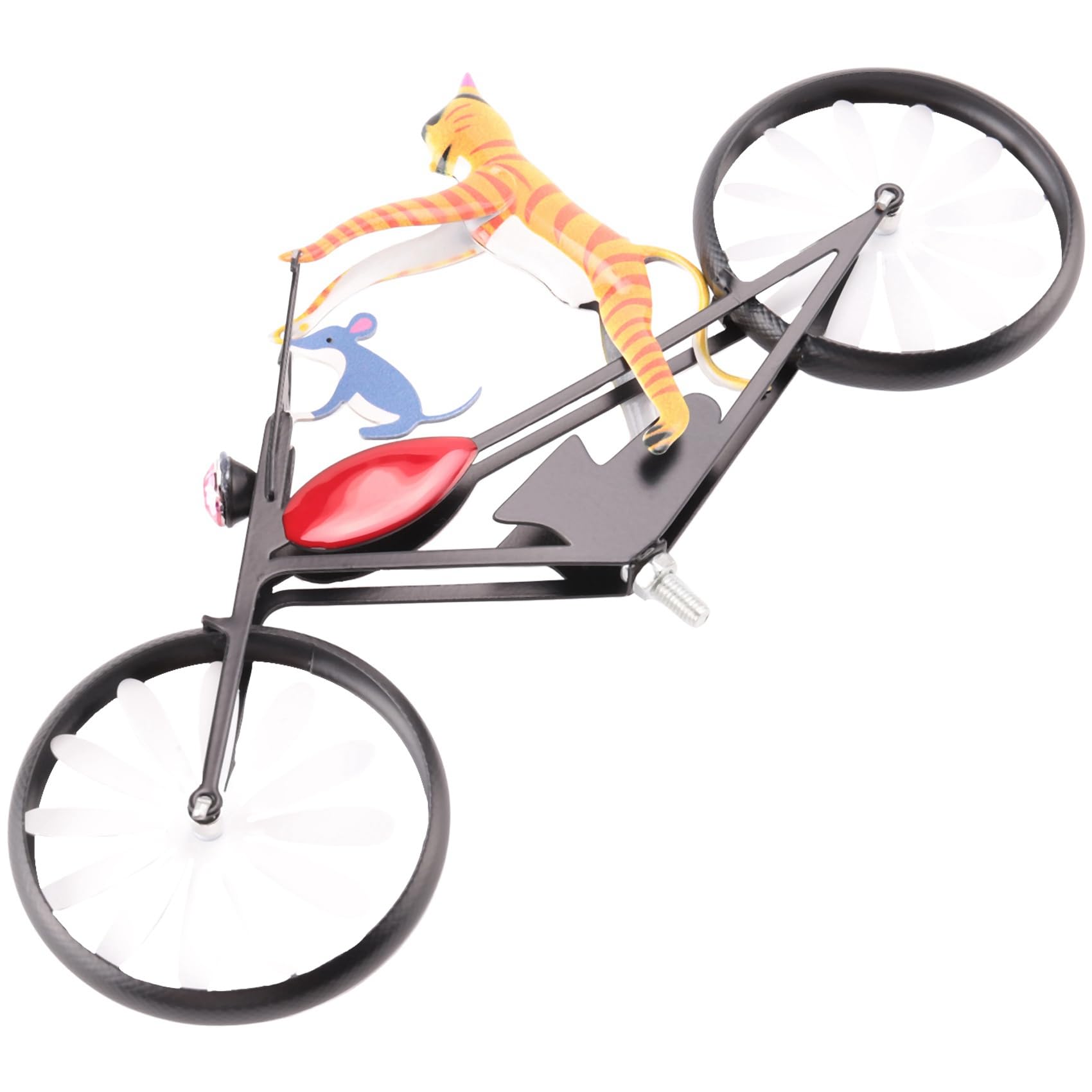 Girandola Decorativa Da Giardino A Forma Di Bicicletta Con Animali 3D | Decorazione Prato Esterno 35x44cm