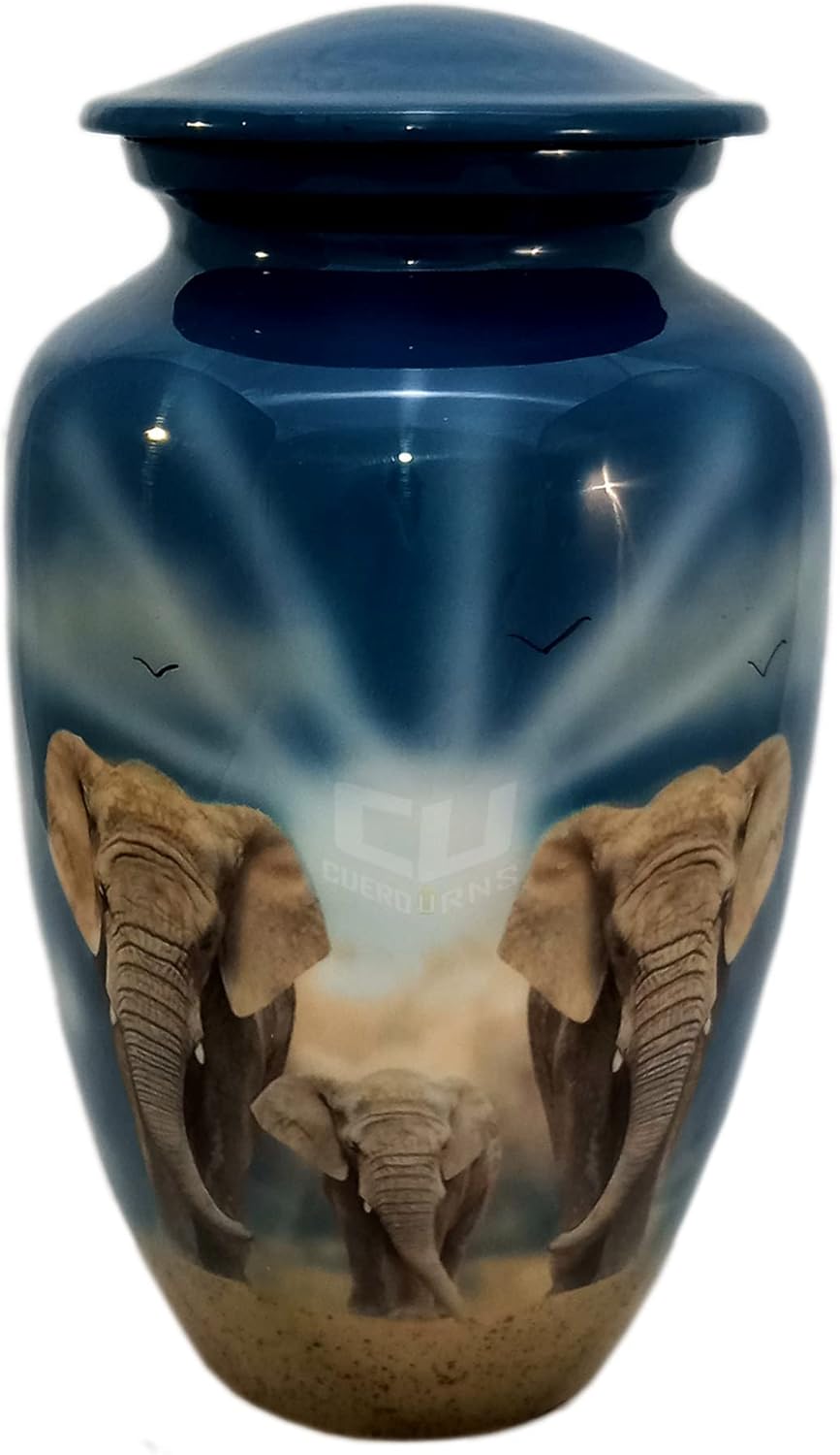 CUERO URNS Beautiful Elephant Family Cremation Urn for Human Ashes