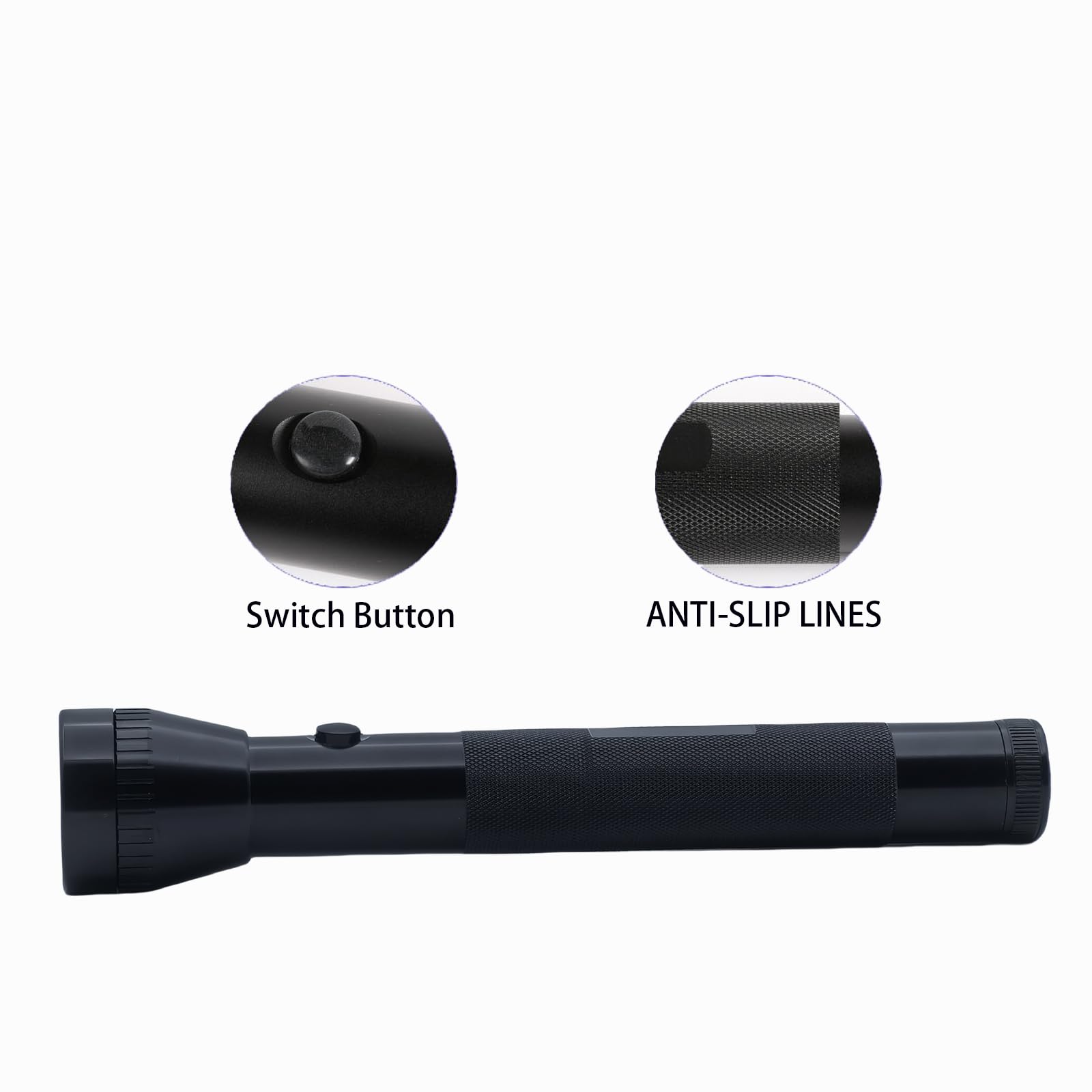 Heavy Duty 3 D Cell batteria LED grandi torce elettriche, alta luminosità, modalità singola, Ourdoor, alluminio (confezione da 2)