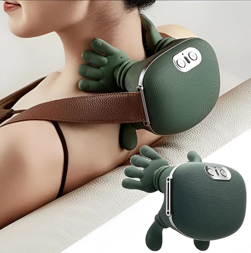 Image of Dreamful Bionic Neck & Back Massager | 4D Shiatsu Kneading | Dual-Level Heat | 70-Min Wireless | Deep Tissue Neck Massager for Cervical & Shoulder Pain Relief | Portable (Green)