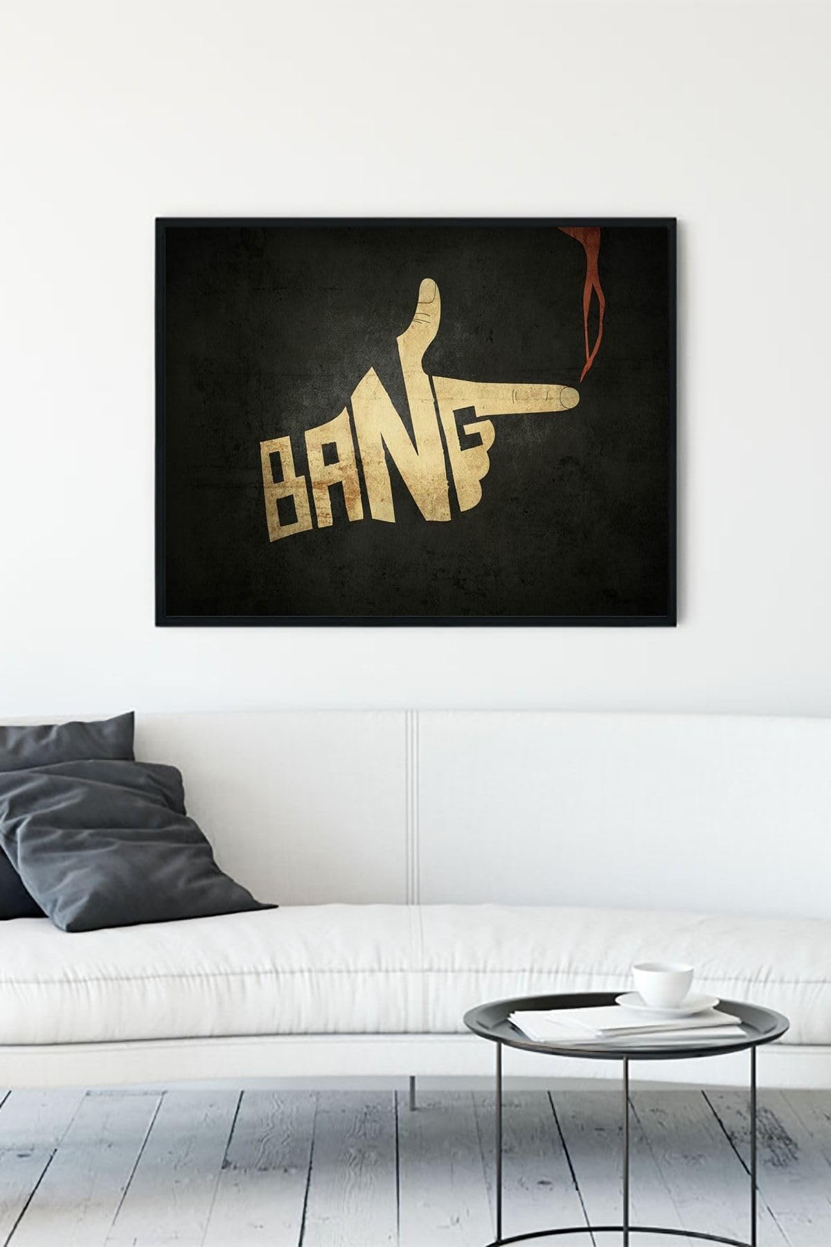 Postermanya (pster10020) Bang Eğlenceli Mizahi Çerçeveli Tablo (50x70cm)