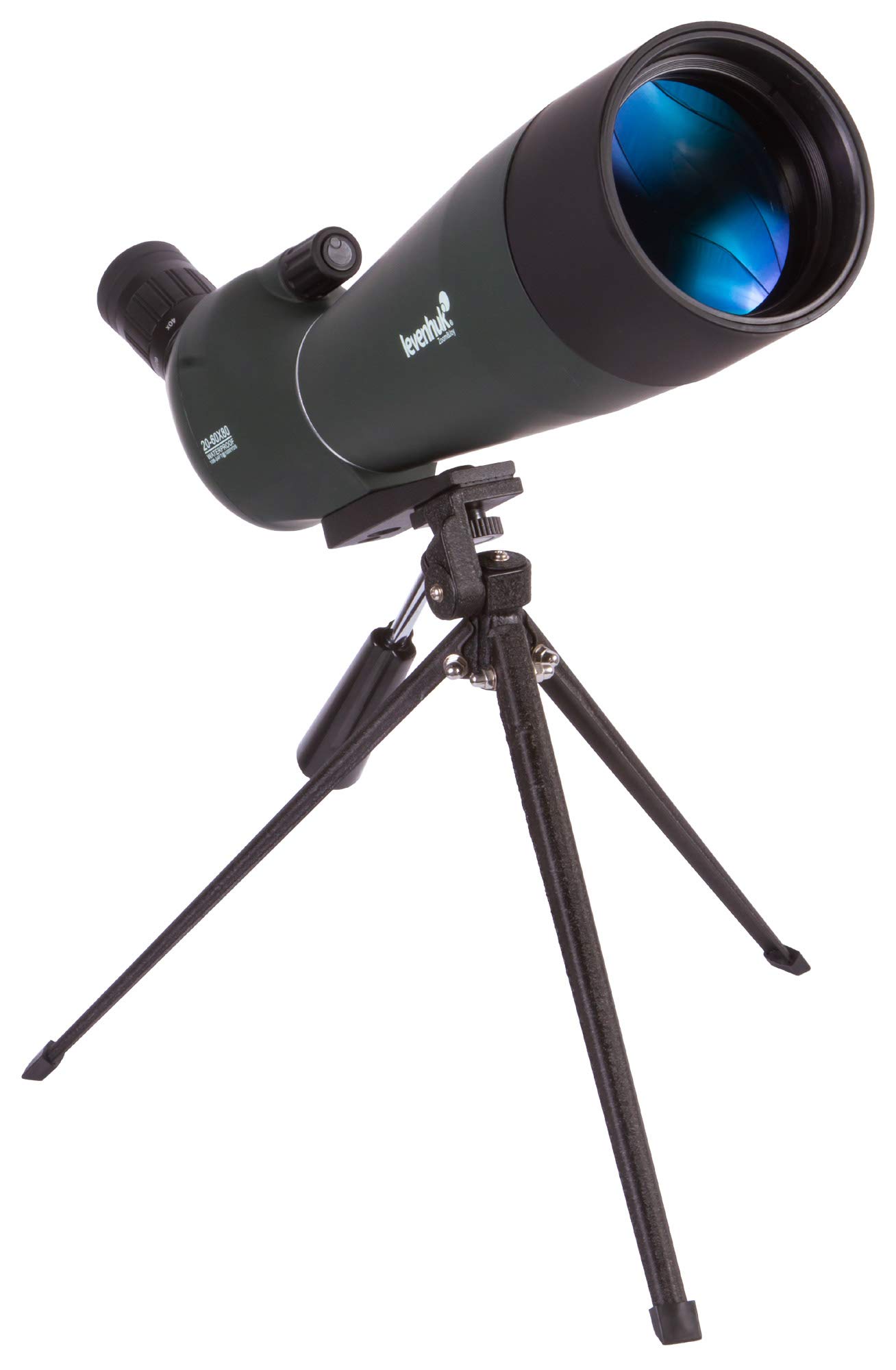 Catalejo Portátil Levenhuk Blaze Base 80 con Óptica de Vidrio BK-7, Trípode Metálico de Mesa y Estuche, para Observar la Vida Silvestre, y Paisajes Urbanos y Naturales