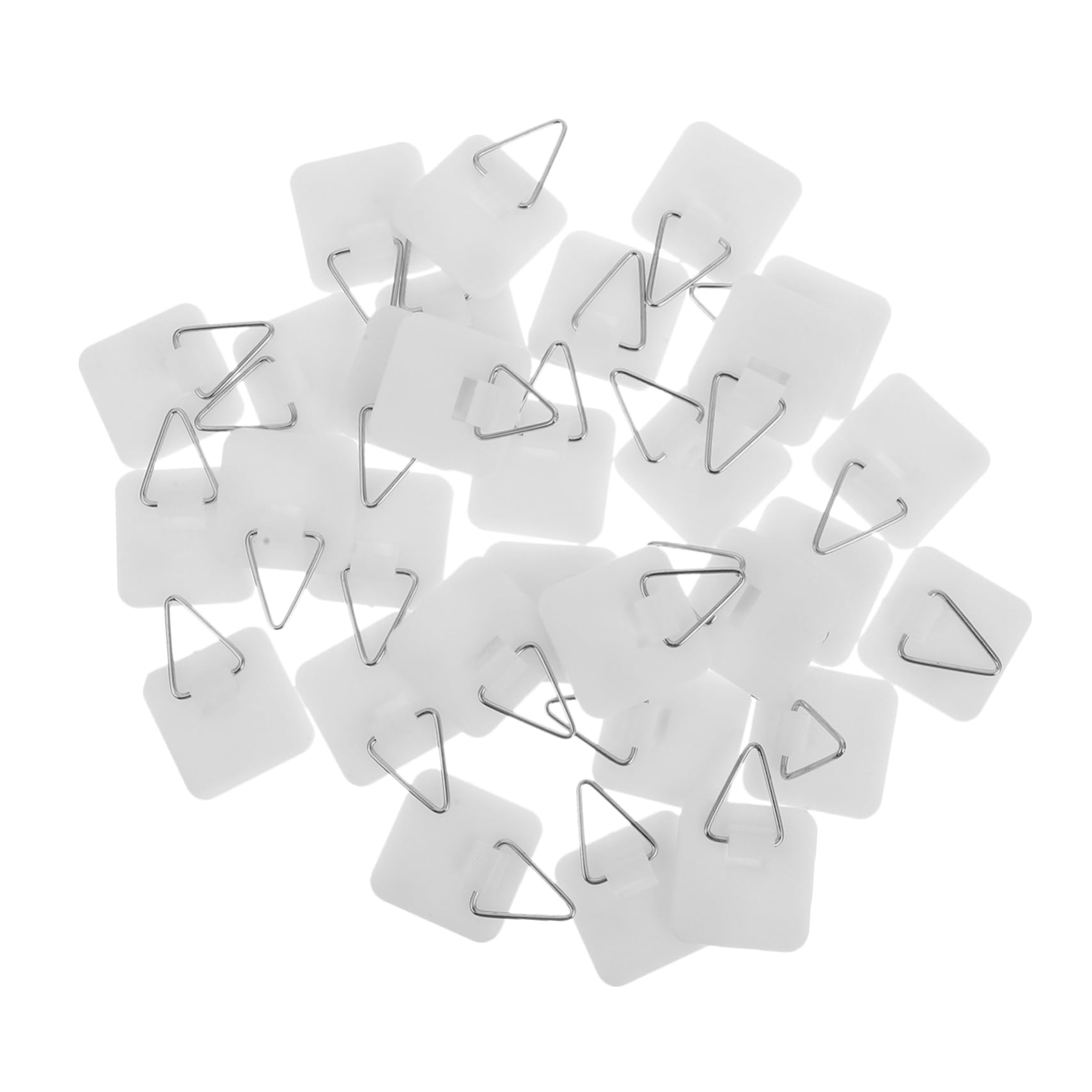 AUTSUPPL 30pcs Adhesive Wall Plate Holders Self-Adhesive Hooks for Decorative Plates Strong Adhesion for Kitchens Bathrooms and Living Spaces