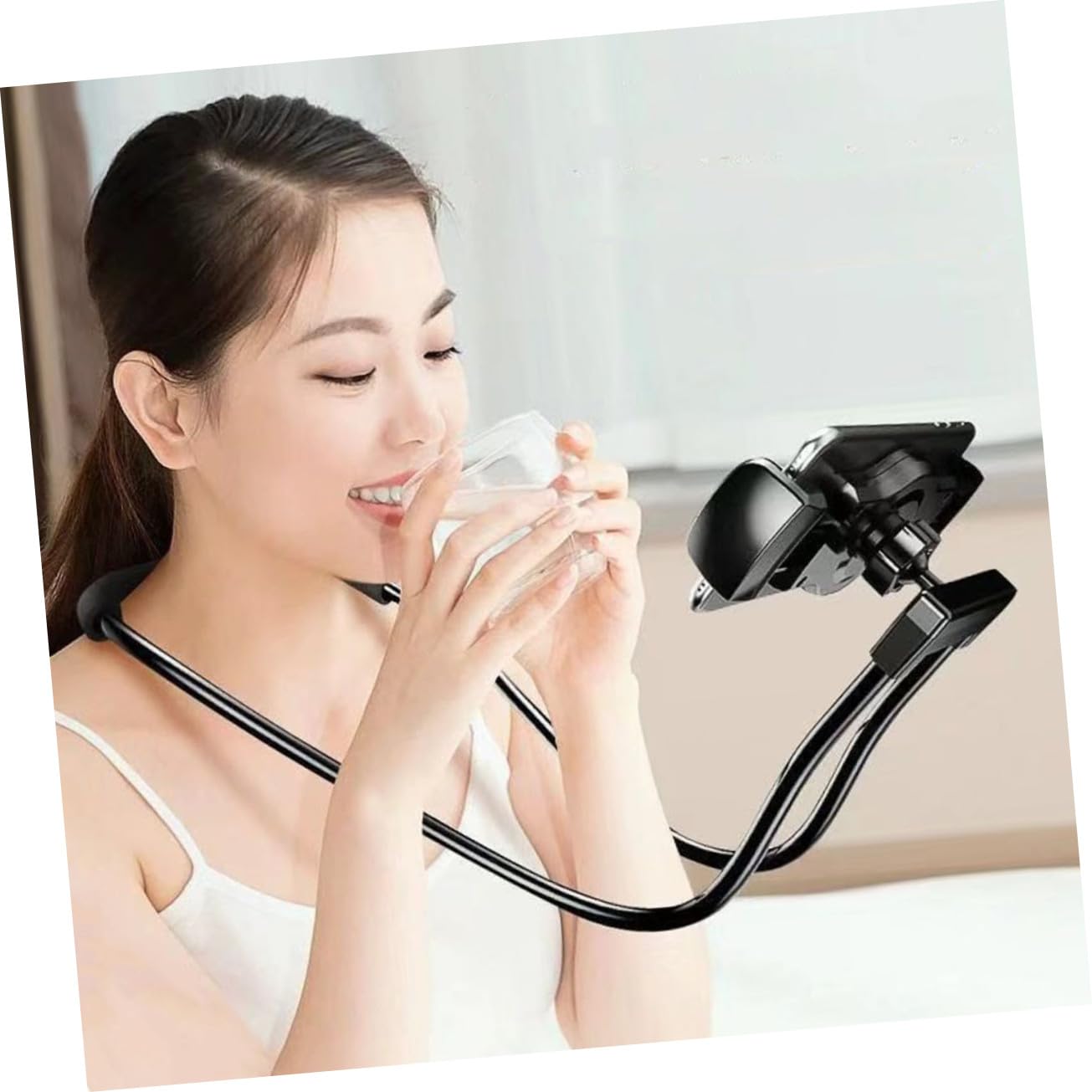 Soporte Multifuncional para Teléfono Móvil Brazo Flexible Negro