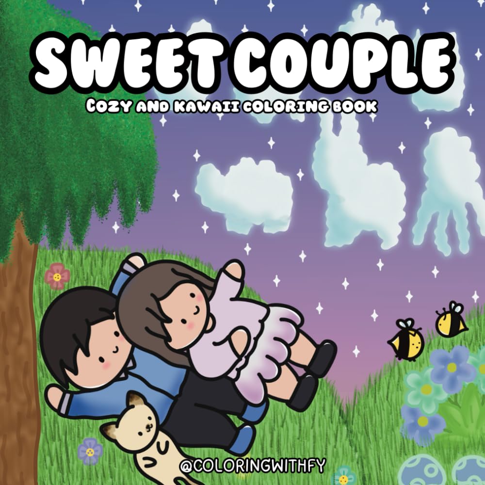 Sweet Couple: Coloring Book for Adults and Teens Featuring Kawaii Couple Scenes & Cute Hobbies for Relaxation