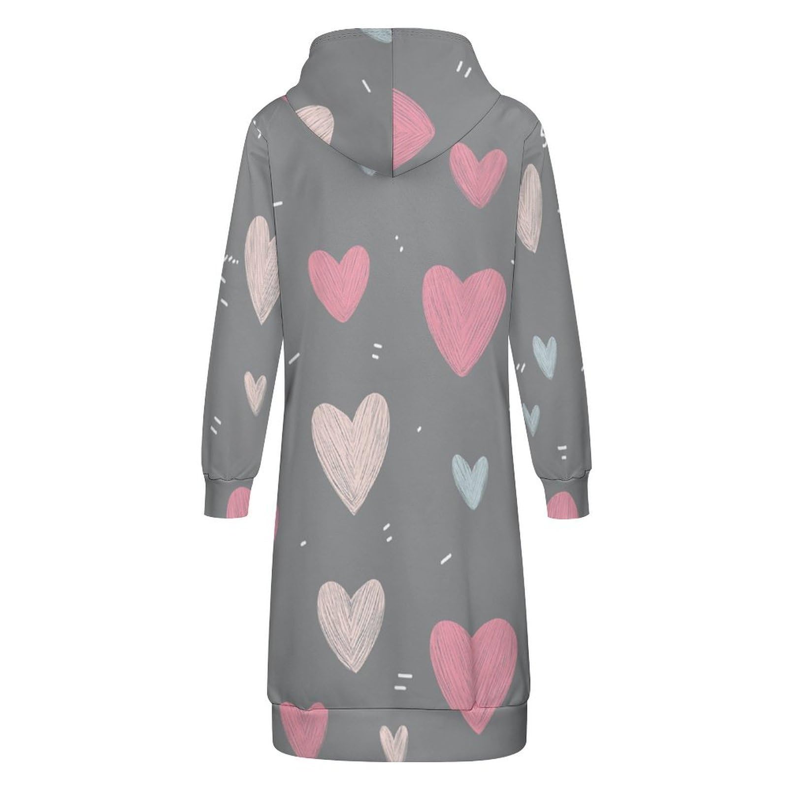 Felpa Donna con Zip Felpe Sportiva con Tasche E Cappuccio Motivo d'Amore Morbida Invernale Giacca Regolabile Confortevole per Uso Quotidiano Casual