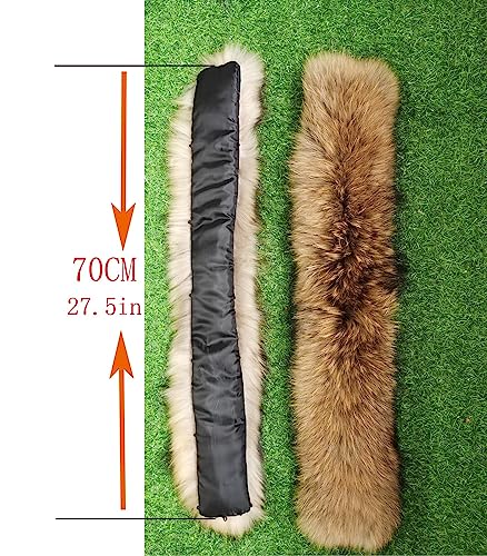 Real Pelts Collars Warm Hairs Scarf Raccoon Hairs Collar Hood Unisex2