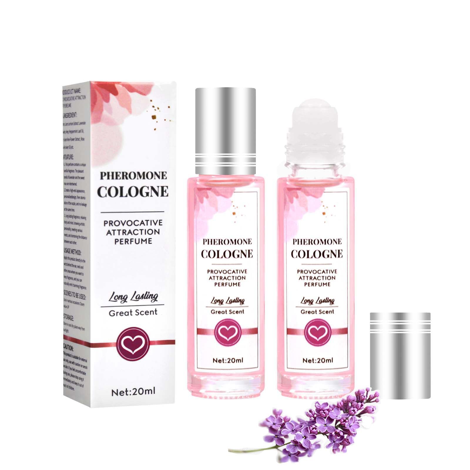 KASTWAVEWomen Roll-on Perfume, 2 Pcs Enhanced Pheromone Perfume, Portable Long-Lasting fragrance, Fresh Essential Oil Perfume Cologne for Mom, Firends, 20ml