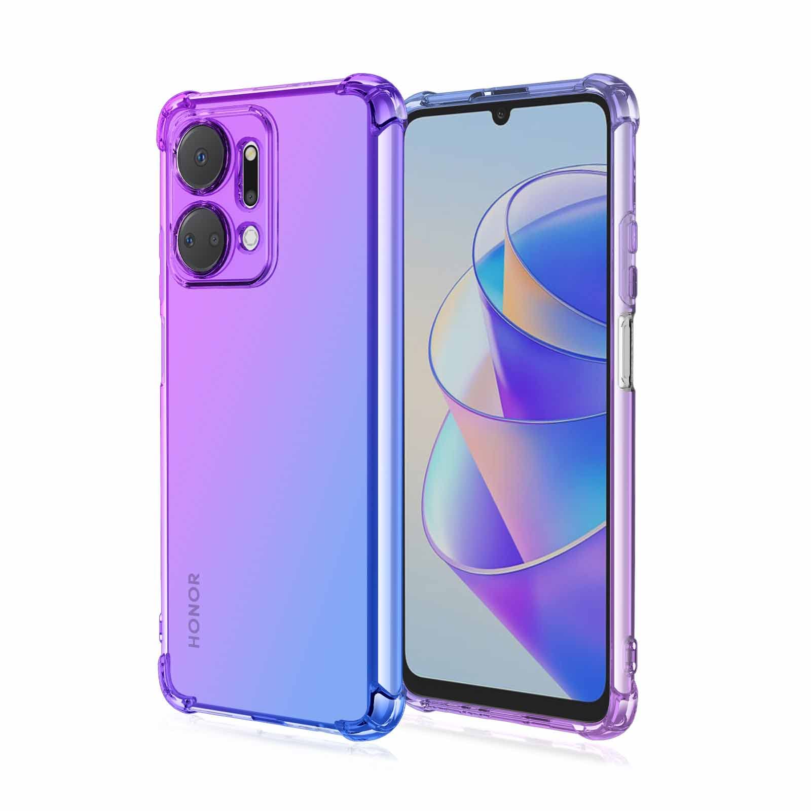 WOBURN Cover Sfumata Per Huawei Honor X7a - Custodia Morbida In TPU, Effetto Sfumato Viola E Blu, Antiurto E Antigraffio - 2