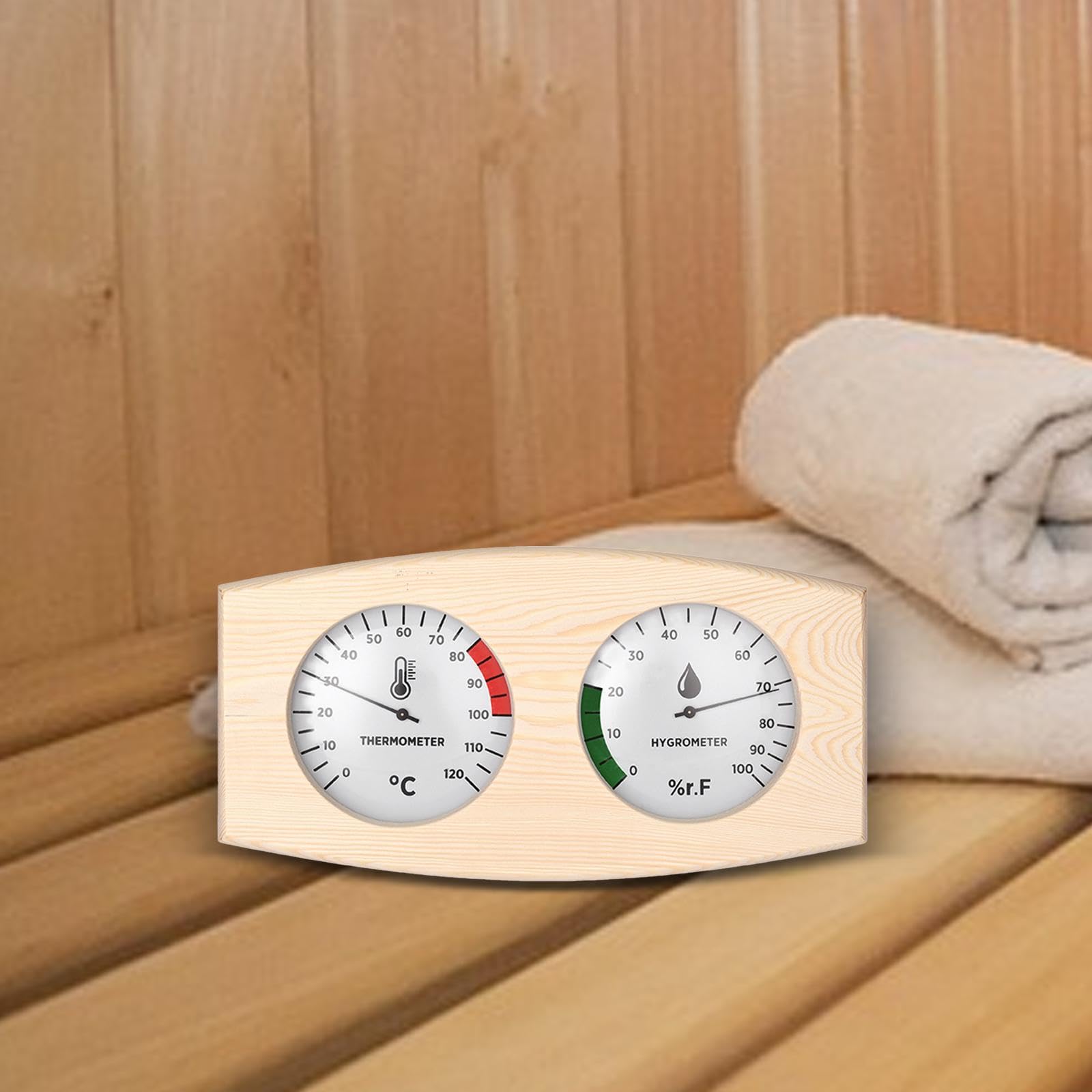 Termometro per Sauna, Igrometro, Igrotermografo Professionale 0-100, umidità, Misuratore di Temperatura E umidità 2 in 1 per Hotel