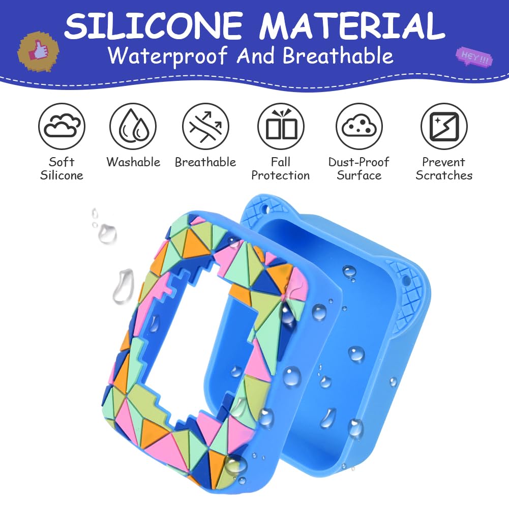 OSDUE Silicone Case for Bitzee Magicals Digital Pet Bitzee Carrying, Anti-Fall Shockproof Portable Carrying Mini Case-Geometry-Blue - Image 3