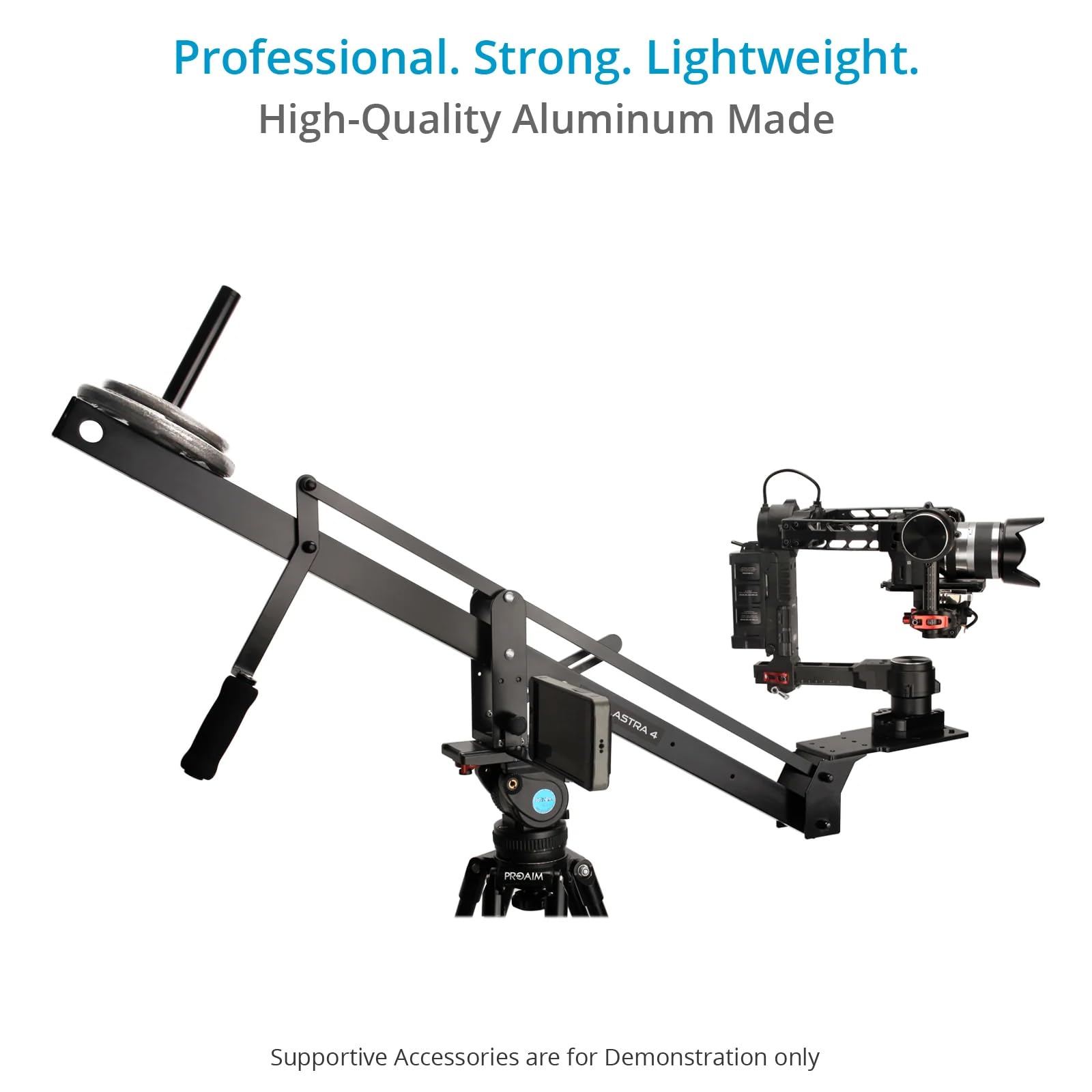 PROAIM Astra 12ft Professional Minikamera Ausleger für DSLR Videofilmkamera| robust Aber leicht, Bester Reise, Indoor/Outdoor Alukran, mit LCD-Arm + Tasche (JB-AS12-00)
