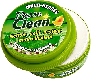 Pierre Clean 600g parfum citron avec éponge - Produit à base d’argile, appelé aussi Pierre Rénovante ou d’Argile, qui permet de nettoyer, polir, protéger naturellement votre intérieur et extérieur