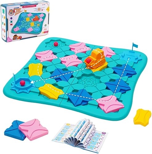 STEM Juegos de mesa rompecabezas para niños de 4 a 8 años, juego educativo inteligente lógico para niños, 166 desafíos y 4 niveles de dificultad