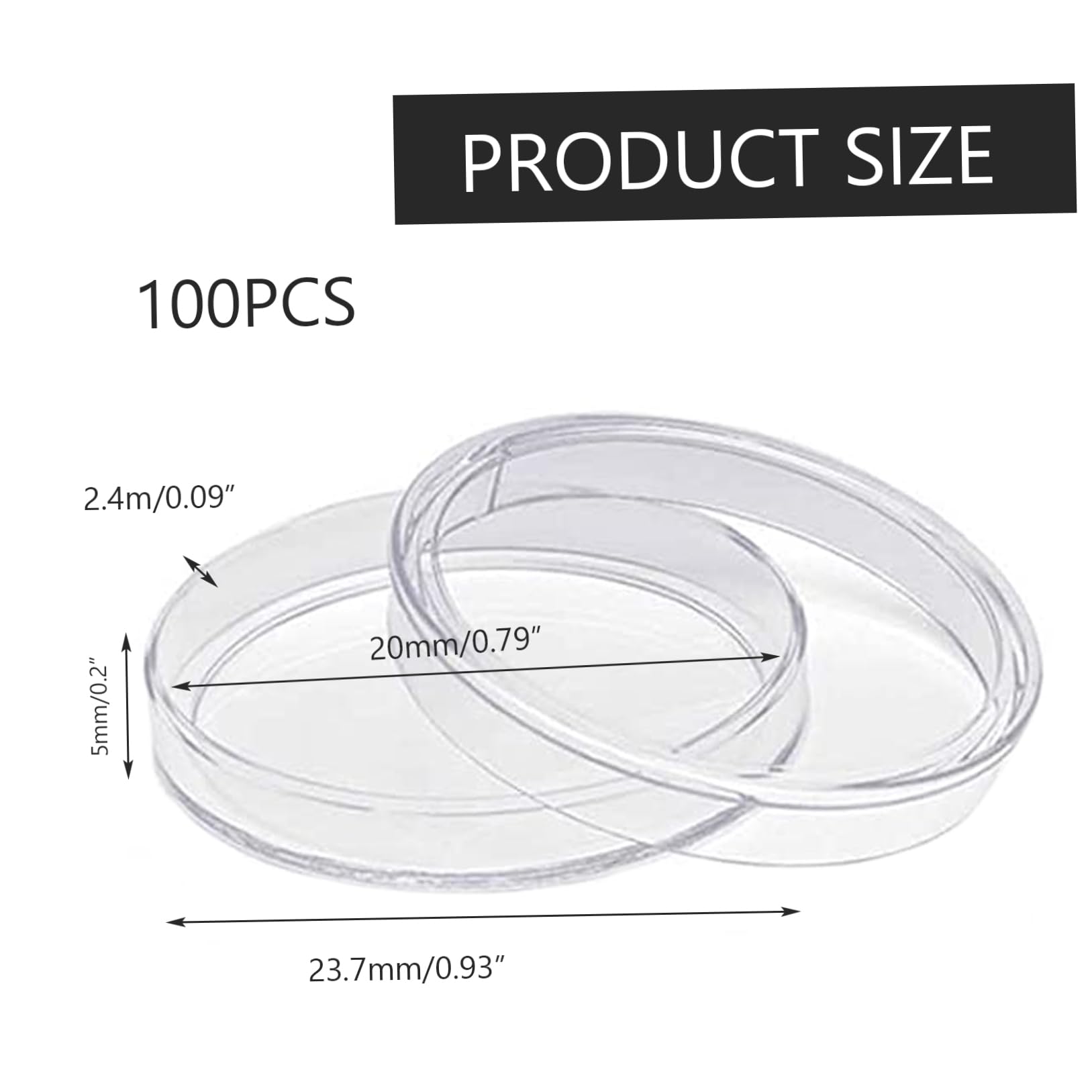 Lot De 100 Capsules Transparentes 35 Mm – Ouverture En Croissant – Protection Anti-poussière Et Anti-humidité
