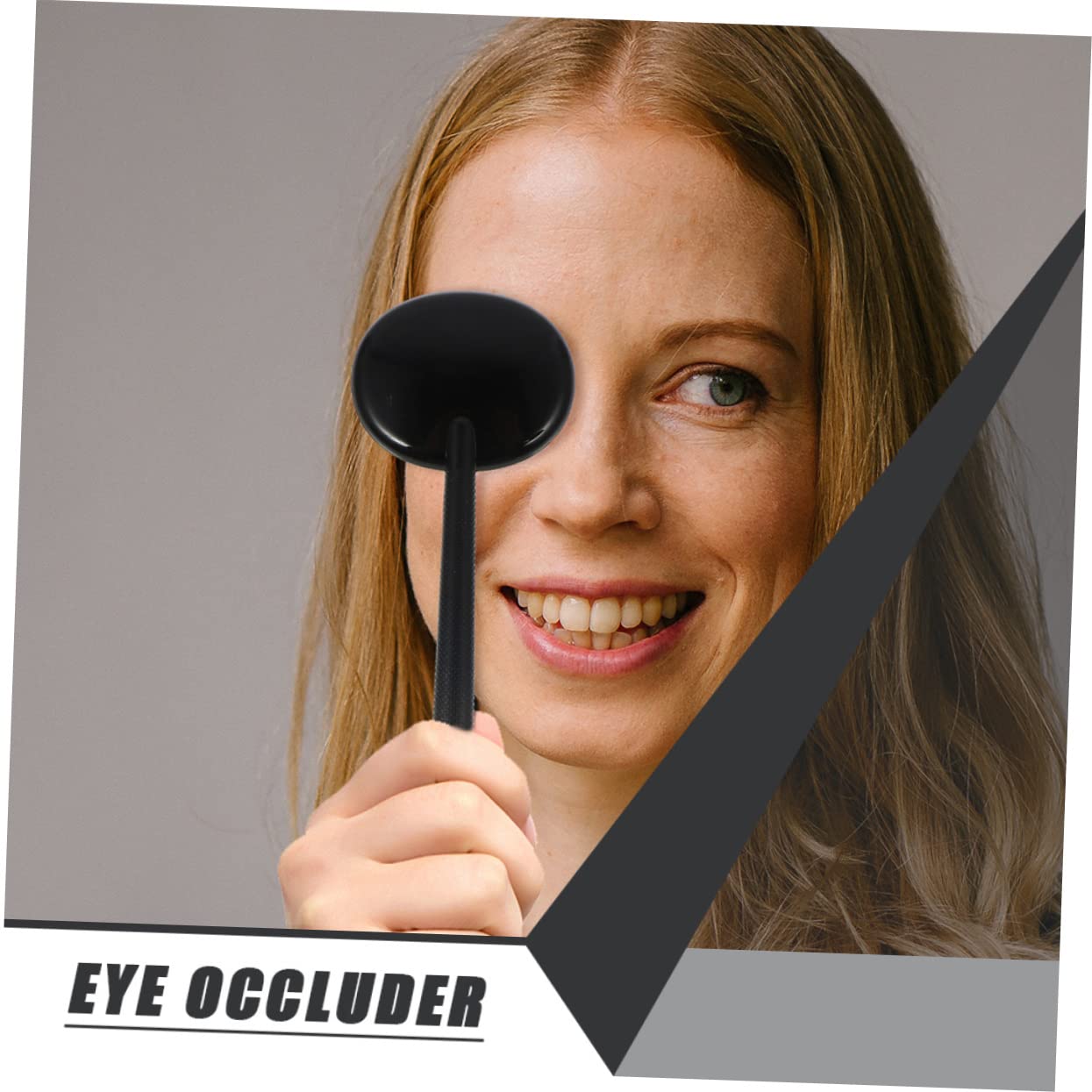 MOLUCKFU Eye Occluder Handheld Eye Shielding Board Vision Test Tool 10pcs Set Black Abs Plastic