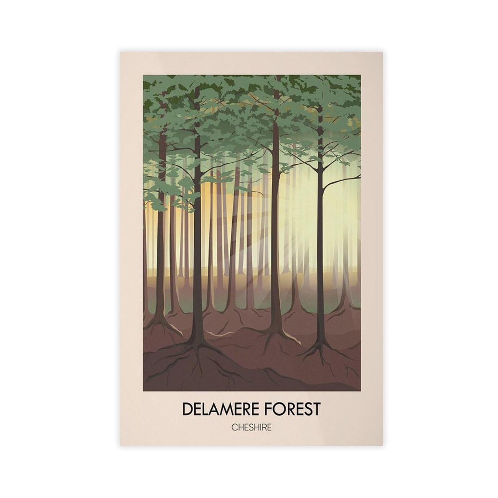 Bareronor Delamere Forest Canvas Poster Bedroom Decor Landscape Office Room Decor Gift 16" L X 24" W