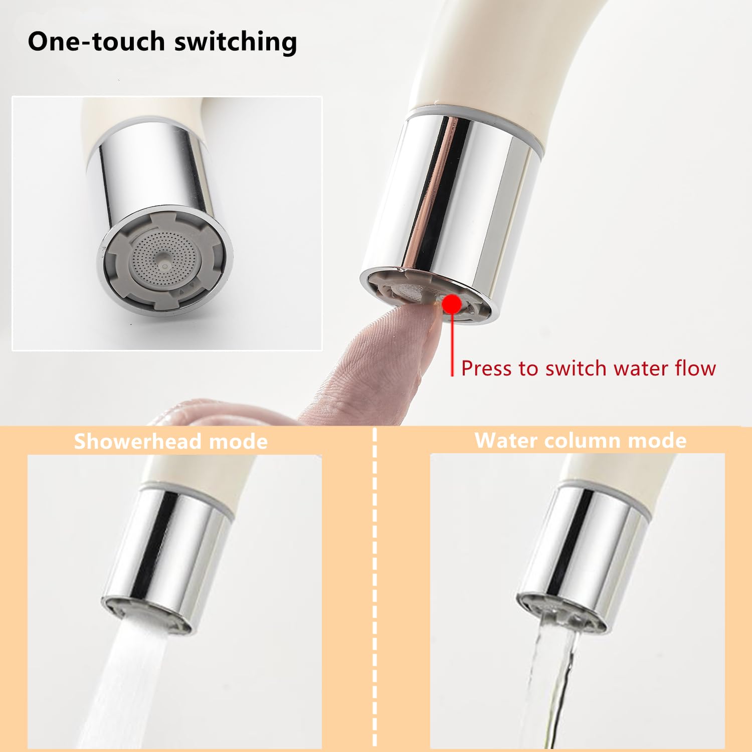 Robinet de Cuisine avec Douchette Extractible Mitigeur Cuisine Acier Inoxydable 2 Modes de Pulvérisation Robinetterie Evier de Cuisine Pivotant à 360°,Noir