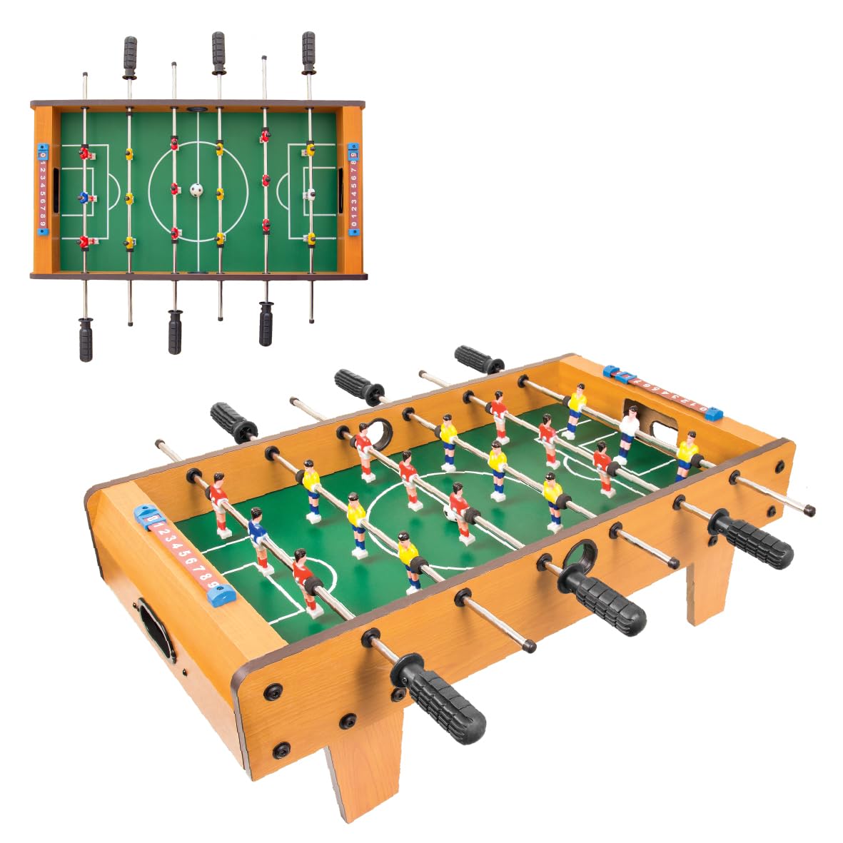 Global Gizmos 50580 Table Top Football Game/Foosball Table For Kids & Adults/Lightweight & Portable Design / 69cm x 37cm