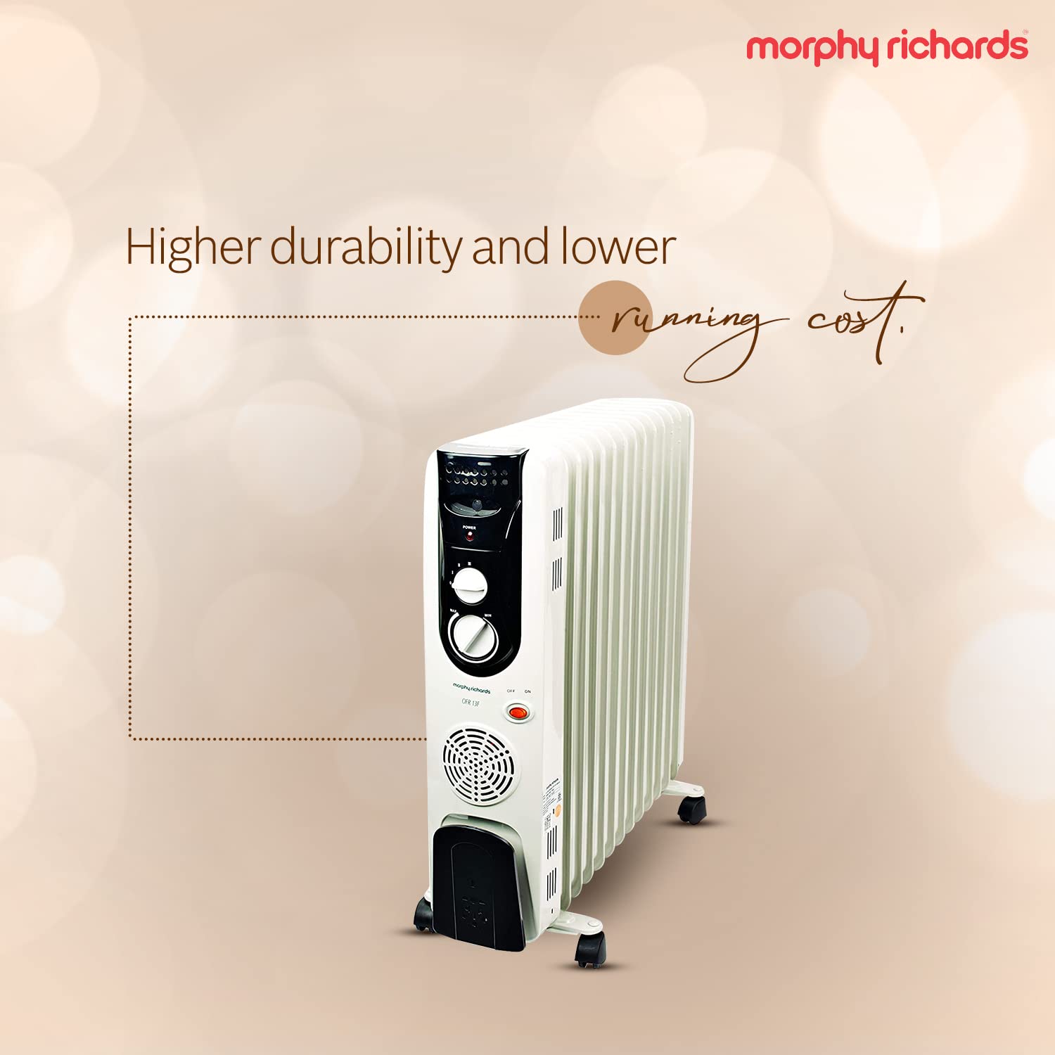 Morphy Richards OFR Room Heater, 13 Fin 2500 Watts Oil Filled Room Heater  with 400W PTC Ceramic Fan Heater, ISI Approved (OFR 13F White/Black) :  Amazon.in: Home u0026 Kitchen