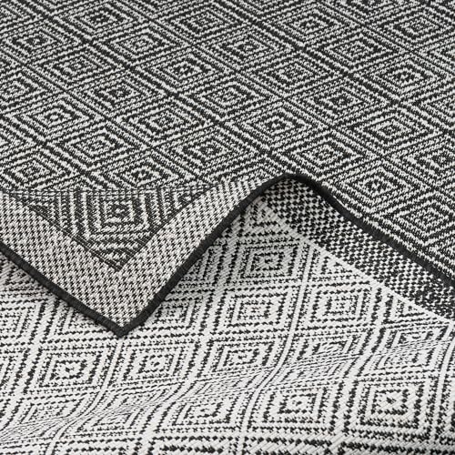 Tapis plat double-face Pergamon Hampton noir chiné grand format résistant - 3
