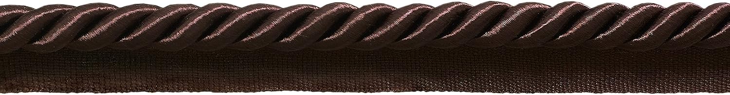 DÉCOPRO 10 Yard Pack of Large 3/8 inch Basic Trim Lip Cord, Style# 0038S Color: Brown - D2