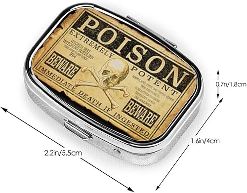 Miniatura 8 de Pastillero de metal con 2 compartimentos, portátil, compacto, pastillero, lindo pastillero, para billeteras de bolsillo, para uso diario, portátil,