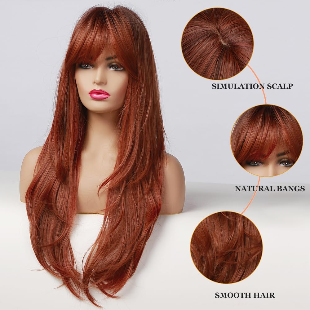 Amazon.com : Esmee Long Straight Auburn Natural Synthetic  display picture 2