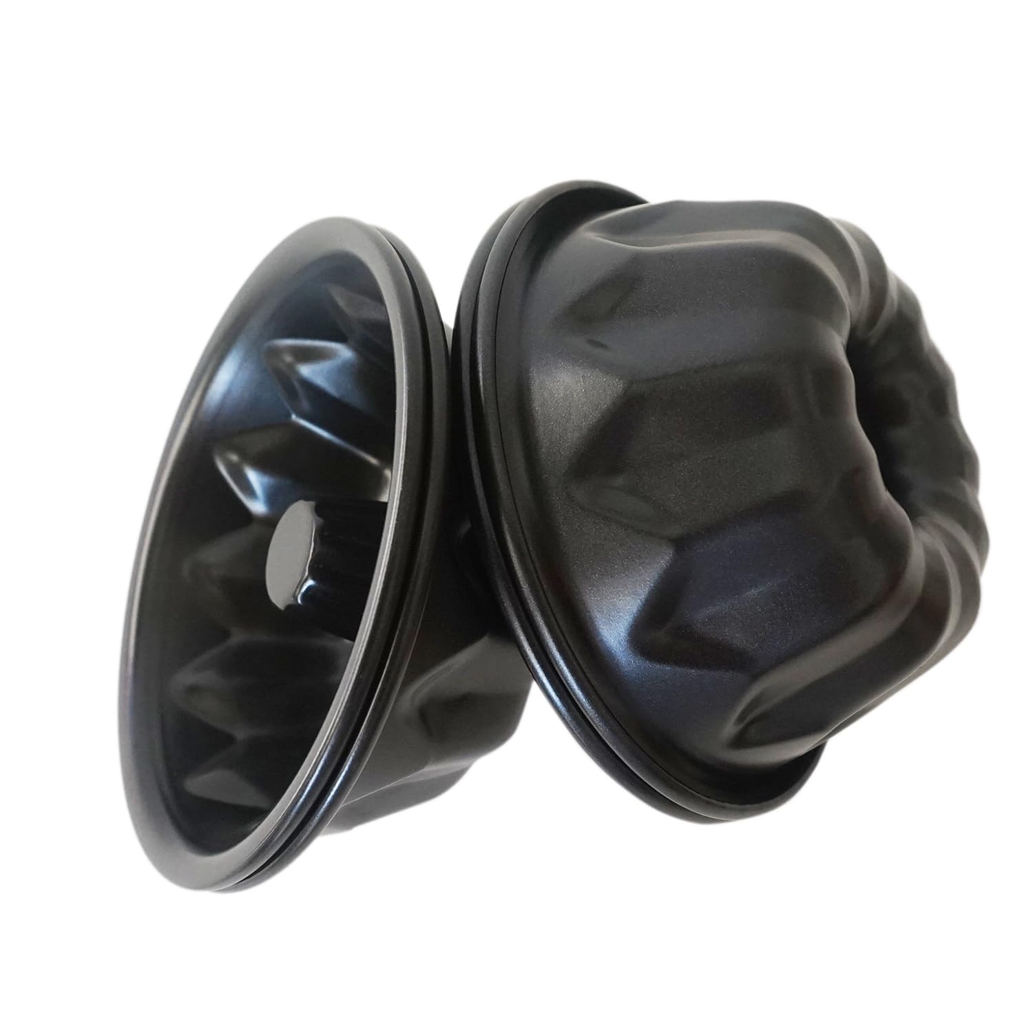 Mini Bundt - Molde para pasteles para hornear 4 pulgadas, molde antiadherente de metal estriado, molde de acero al carbono para magdalenas, magdalenas, brownie, kugelhopf, gelatina, negro, 4 6
