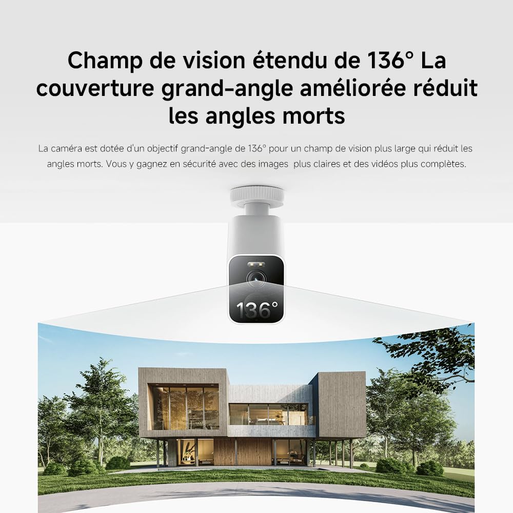XIAOMI Outdoor Camera BW300 | Qualité 2K Super HD | Vision Nocturne Couleur & Sirène | Caméra de Surveillance Étanche IP67 & Détection IA