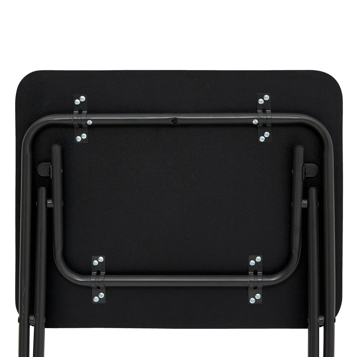 Table d'Appoint Pliante Noire L48 x P38 x H65 cm Structure en Métal