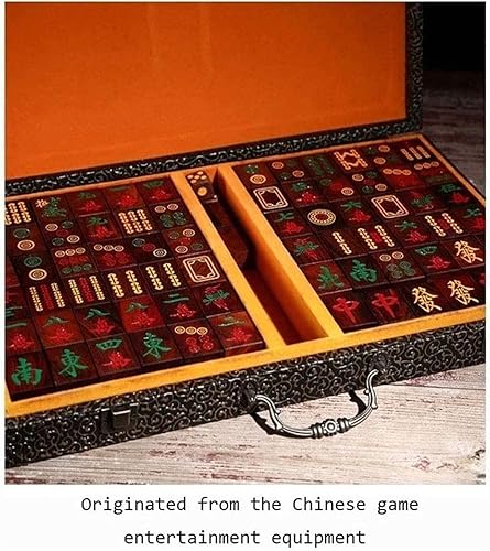 Miniatura 5 de Juego de mahjong chino, juego de 144 mini mahjong, juego de mahjong chino con caja de madera, azulejos de Mahjong para viajes, fiesta, juego familiar