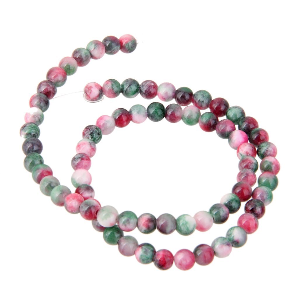 6mm Rainbow Color Round Agate Gemstone Loose Beads Findings for Jewelry Making 68pcs