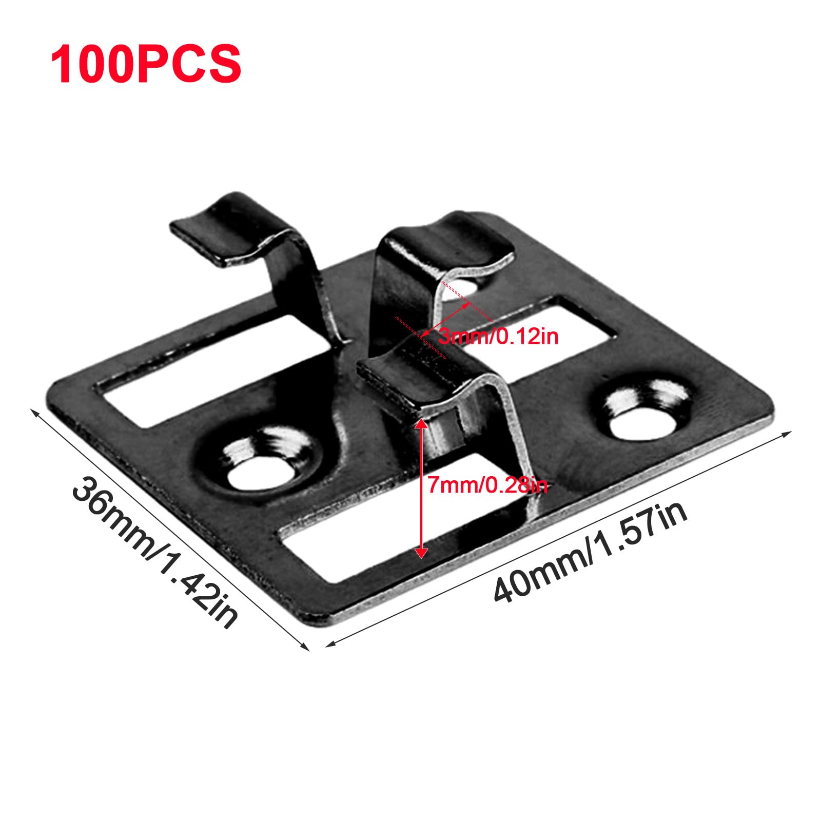 Clips para tablones de terraza de WPC, 100 unidades, acero inoxidable, fijación para terraza, clips de acero, espaciadores ocultos para tablones de terraza de WPC BPC (negro, espacio 3 mm, altura 7 mm