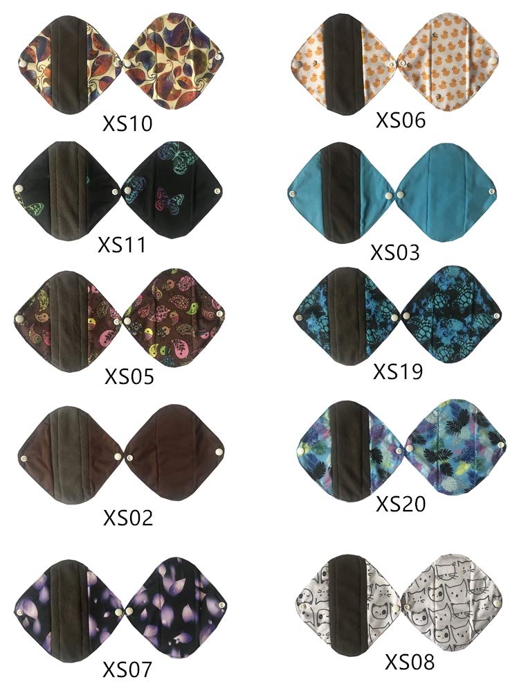 MUMBABY 32 piezas serie completa Set 1pc Mini Wet Bag+5@7inch +5@8inch+8@10inch+5@12inch+5@14inch +3@16inch carbon Bamboo Mama Cloth/Menstrual Pads/Reusable sanitarios Pads