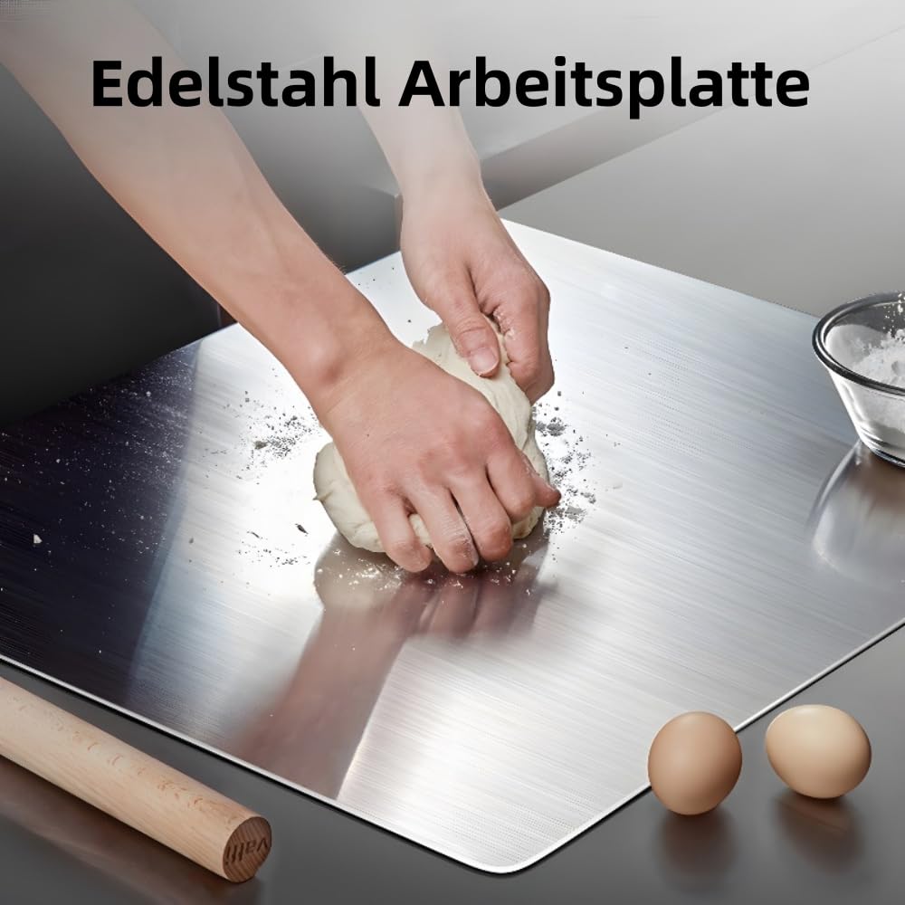 Schneidebrett 316 Edelstahl,Edelstahl Arbeitsplatte aus Verschiedene Größen,Cutting Board,Schneidebrett Groß,Frühstücksbrettchen für Küche,Bar,Restaurants (60 * 58cm)