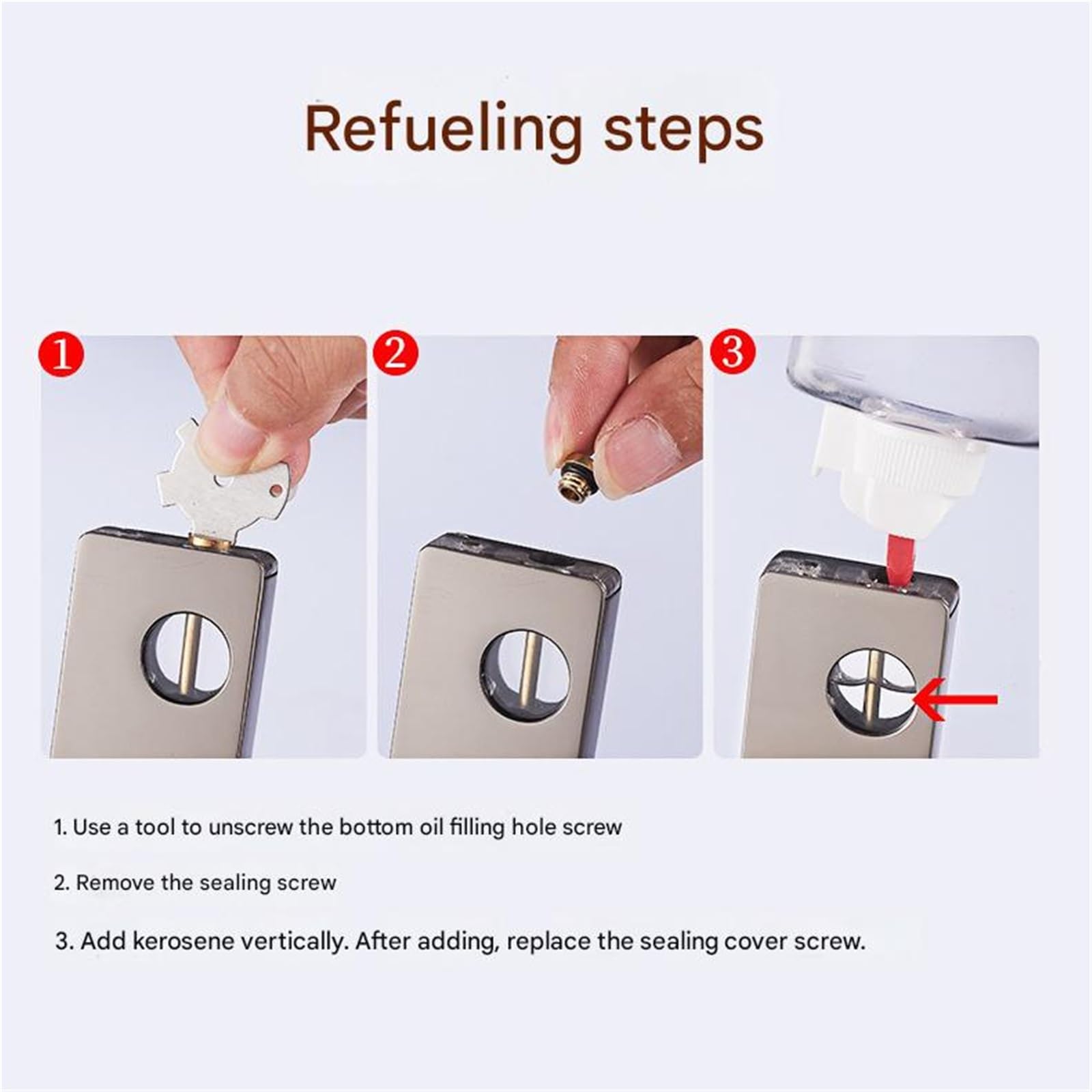 Briquet portable au kérosène coupe-vent, allumage à un bouton, réservoir de carburant transparent pour homme, design rétro avec fonction d'allumage automatique