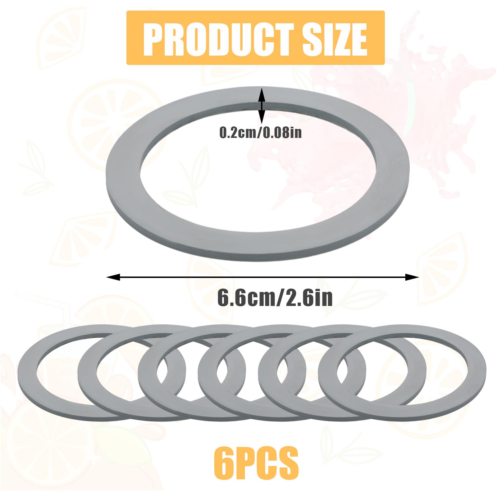 6 Pz Guarnizione per Frullatore per Oster, Anello di Gomma di Ricambio per Frullatore Guarnizione di Ricambio per Frullatore con O-ring Grigio Compatibile con Oster Osterizer