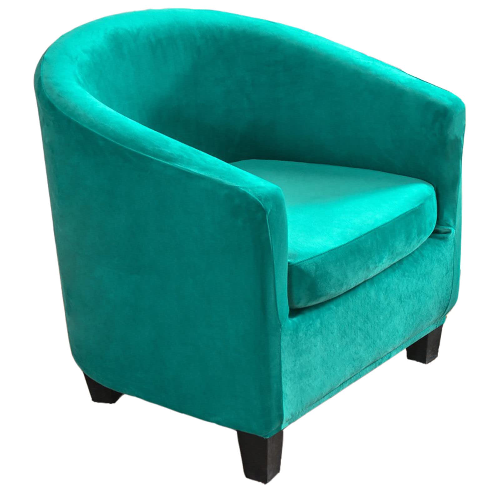 JHLD Velvet Club Chair Slipcover, 2 Pieces Stretch Tub Chair Cover Elastic Tub Chair Slipcover With Elastic Bottom Machine Washable For Living Room-Teal-2 Piece
