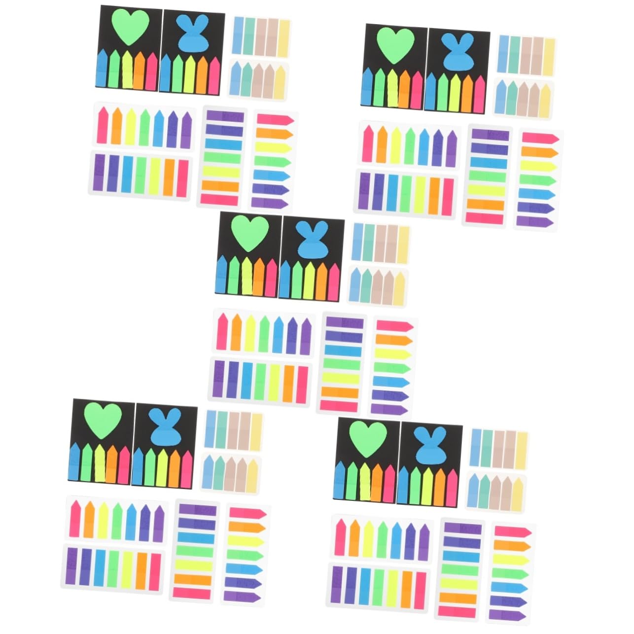 DOITOOL 5 Sätze Selbstklebenden Index Tabs mit Streifen Pfeilen und Speziellen Marken für Schule Büro und Zuhause Beschreibbar Praktische Seitenmarkierungen für Dokumente und Notizen