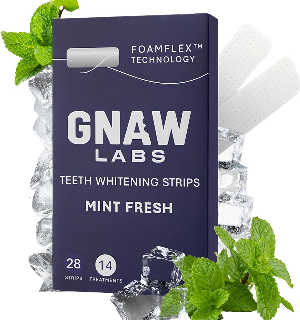 Teeth Whitening Strips for Men Mint Fresh 14 Treatments Enamel Safe Hydrogen Peroxide Formula with Mint FoamFlex Technology