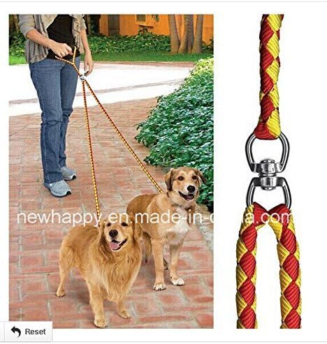 52'' No-Tangle Dual Dog Leash with Swivel, Comfortably Walks Two Dogs Weighing Up To 500 Pounds At Once