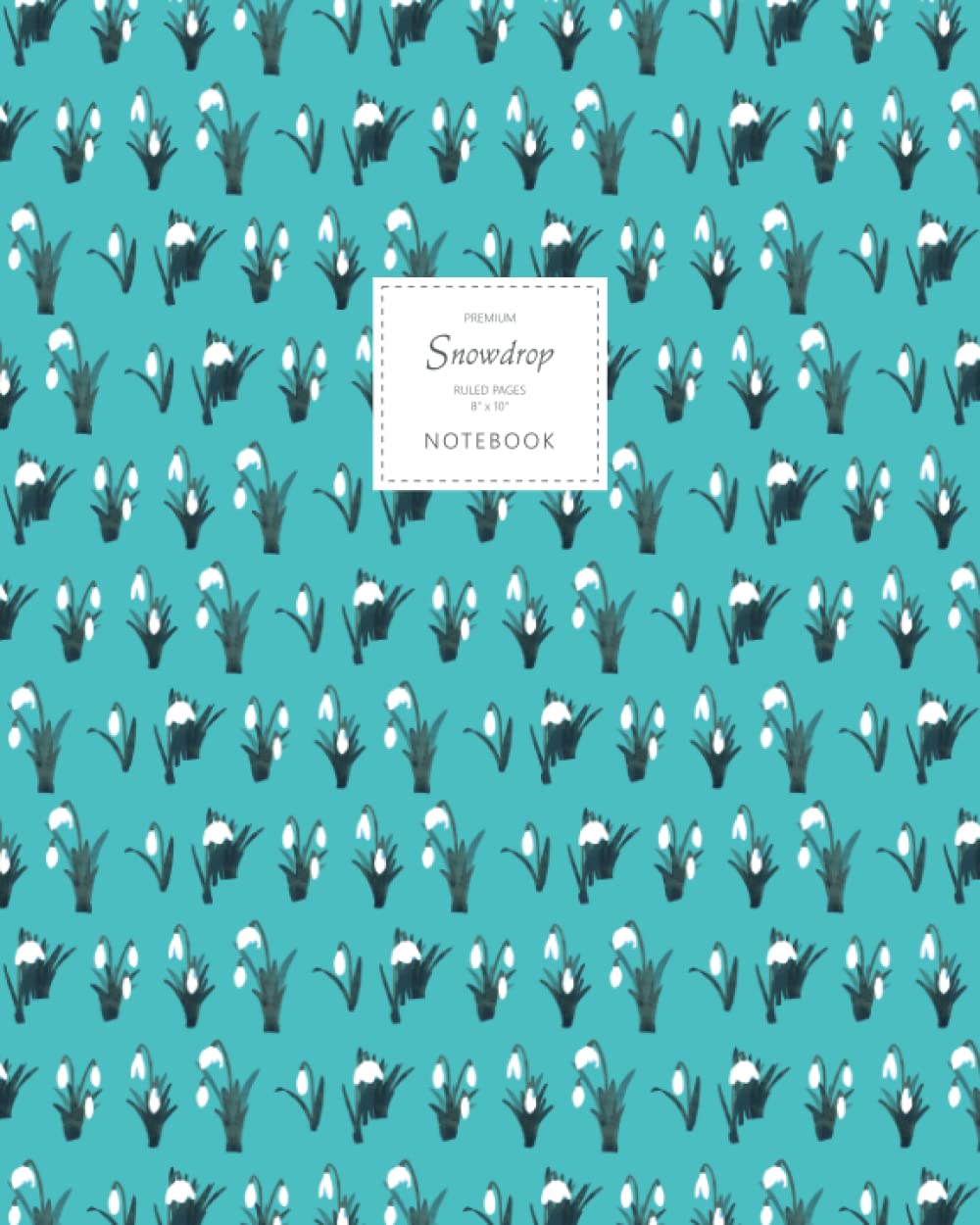 Snowdrop Notebook, Ruled Pages, 8x10